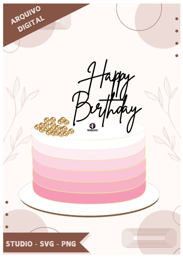 Combo 5 Modelos Happy Birthday 1