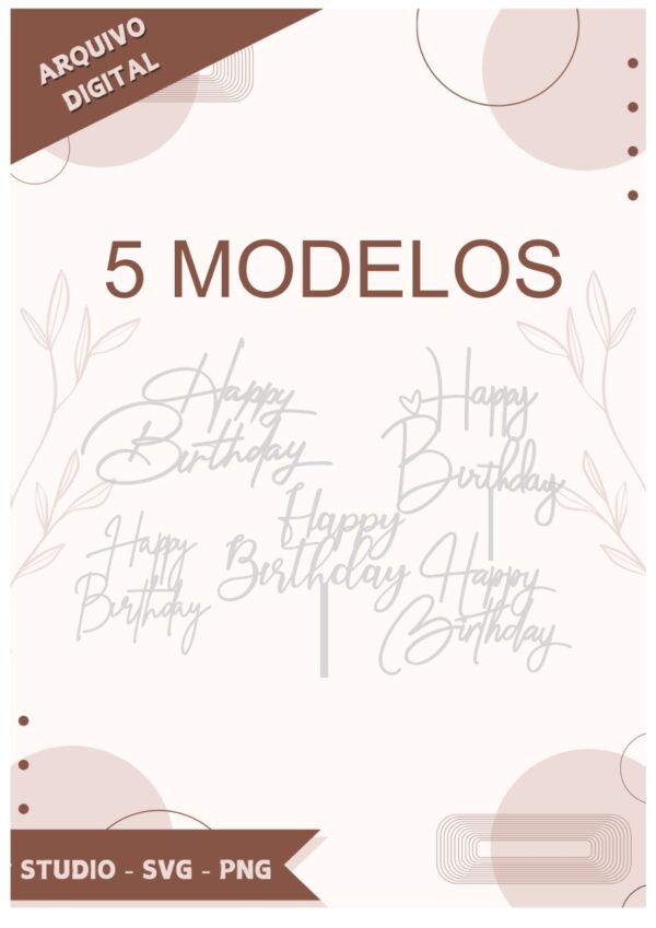 Combo 5 Modelos Happy Birthday 1 - Image 2