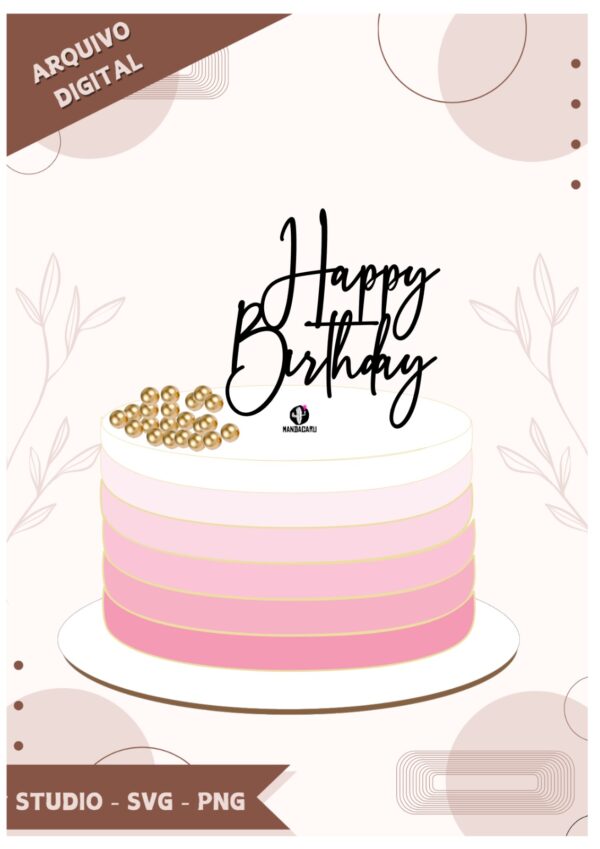 Combo 5 Modelos Happy Birthday 2